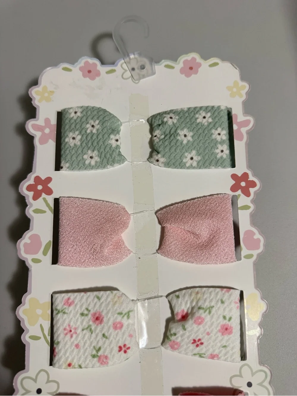 Ava & Viv Girls Floral Bow and Rose Clip Set - Pink & Mint